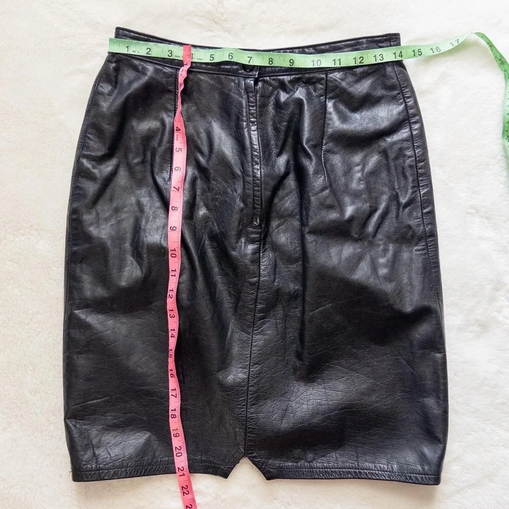 Vintage Black Leather Skirt